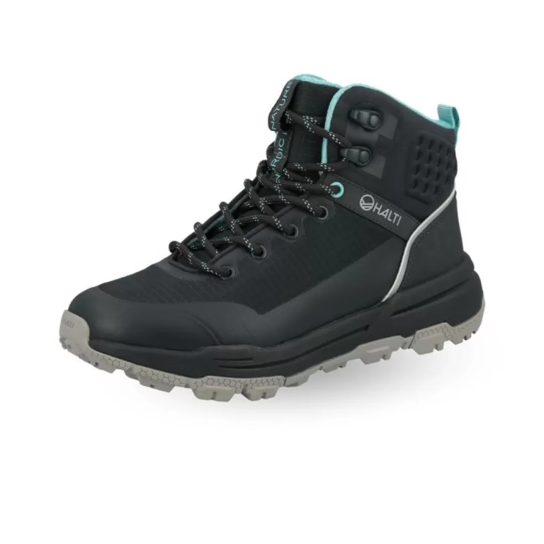 Outlet Halti Hiker Askel Mid Ulkoilukenkä Naisten A2830 Black Sand Grey / Turquoise